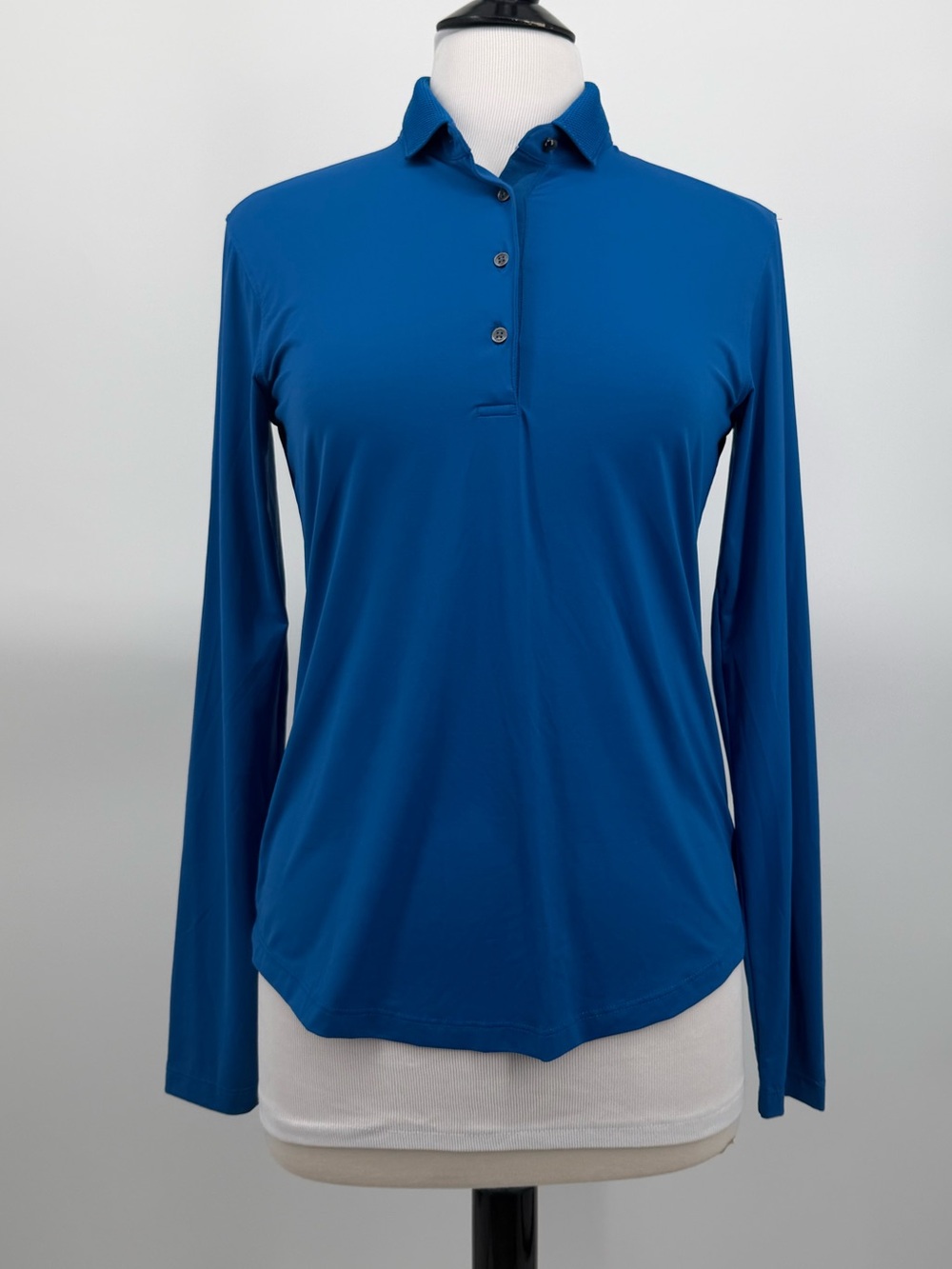 Greyson Women’s Blue Long Sleeve Performance Golf Polo Shirt Size Medium